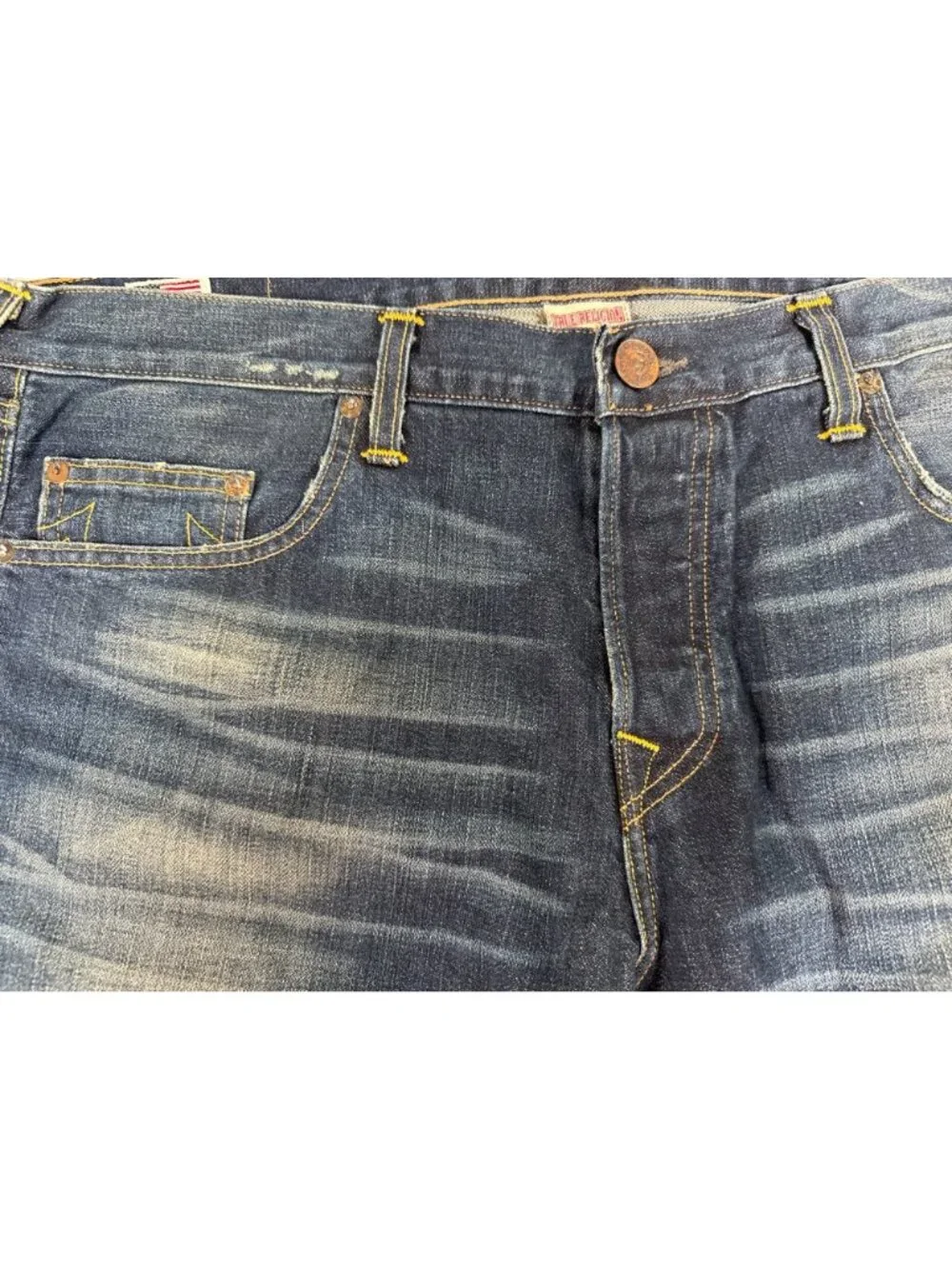 True Religion Mens 38 Bobby Blue Jeans 90s Y2K Buttons Casual Comfort Western